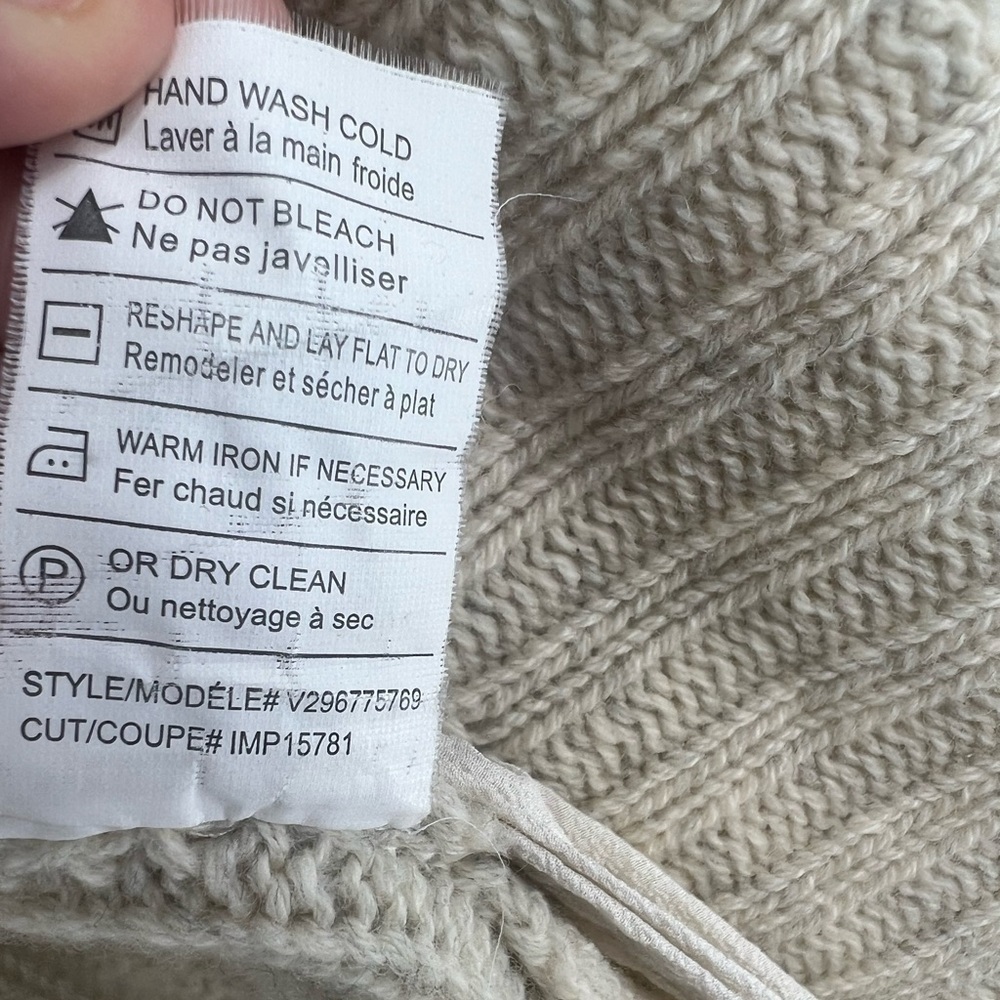 Vince Beige Cable Shawl Yak/Wool Cardigan Size S - Picture 6 of 10